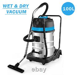 100L Industrial Wet and Dry Vacuum Cleaner 2400W With Socket Car Wash Commercial