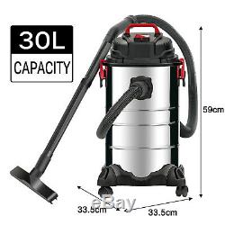 1200W 30L 4-in-1 Wet&Dry Vacuum Cleaner Dust Extractor Stainless Steel Tank