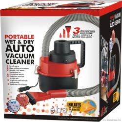 12v Wet Dry Vacuum Cleaner Car Van Caravan Boat Floor Air Pump Inflator Toys New
