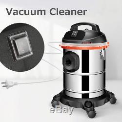 15L 1200W Wet Dry Vac Auto Vacuum Cleaner Stainless Steel Portable Silent 220V