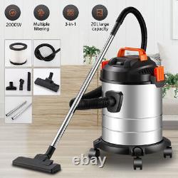 2000WVacuum Cleaner Wet and Dry Bagless 20L Cylinder Powerful Compact CleaningUK