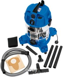 230V Wet And Dry Vacuum Cleaner With Stainless Steel Tank And Integrated Power