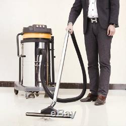 3600W Industrial Vacuum Cleaner Wet&Dry Stainless Steel Container 3 Power Levels