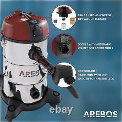 AREBOS Industrial Vacuum Cleaner 5IN1 Vacuum Cleaner Wet-Dry 1300W 30L Red