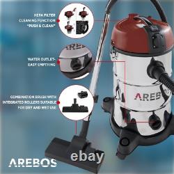 AREBOS Industrial Vacuum Cleaner 5IN1 Vacuum Cleaner Wet-Dry 1300W 30L Red