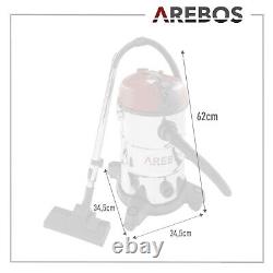AREBOS Industrial Vacuum Cleaner 5IN1 Vacuum Cleaner Wet-Dry 1300W 30L Red