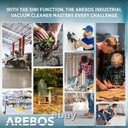 AREBOS Industrial Vacuum Cleaner 5IN1 Vacuum Cleaner Wet-Dry 1300W 30L Red