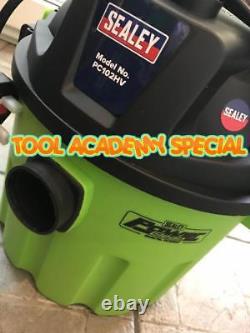 BOXED SEALEY PC102HV Vacuum Cleaner Wet & Dry 10ltr 1000With230V Hi-Vis Green