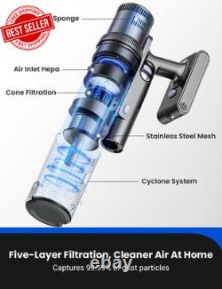 Cordless Vacuum Mop Cleaner All in One 60 Mins Runtime Wet Dry Lightweight