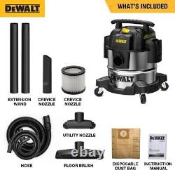 DEWALT 25L Stainless Steel Wet and Dry Vacuum Cleaner 1050 Watts