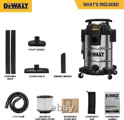 DEWALT 30L Stainless Steel Wet and Dry Vacuum Cleaner, with Blowing Function