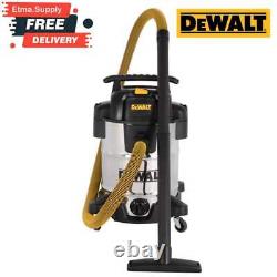 DEWALT 38L Wet & Dry Vacuum Cleaner Corded 2.1m Hose Stainless Steel Powerful Uk