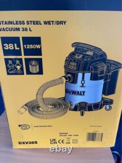 DEWALT Stainless Steel Wet & Dry Vacuum Cleaner 38 Litre with 2.1m Hose DXV38S