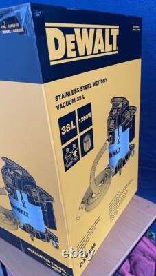 DEWALT Stainless Steel Wet & Dry Vacuum Cleaner 38 Litre with 2.1m Hose DXV38S