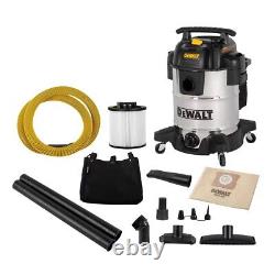 DEWALT Wet Dry Corded Stainless Steel Vacuum Cleaner 38L with 2.1m Hose DXV38S @