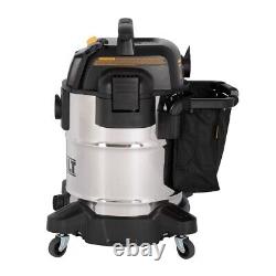 DEWALT Wet Dry Corded Stainless Steel Vacuum Cleaner 38L with 2.1m Hose DXV38S @