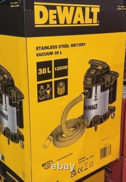 DeWALT DXV38S 38L Wet & Dry Vacuum Cleaner 1250W Stainless Steel + Accessories
