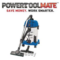 Draper 20529 WDV30SSPA 30L Wet & Dry Vacuum Cleaner 240v Integrated Power Socket