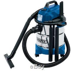 Draper 20L 1250W 230V Wet And Dry Vacuum Cleaner With Stainless Steel Tank