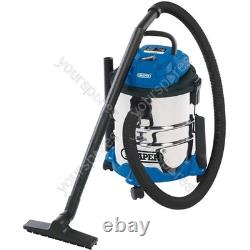 Draper 230V Wet and Dry Vacuum Cleaner with Stainless Steel Tank, 20L, 1250W