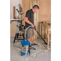 Draper 230V Wet and Dry Vacuum Cleaner with Stainless Steel Tank 20L 1250W 20515
