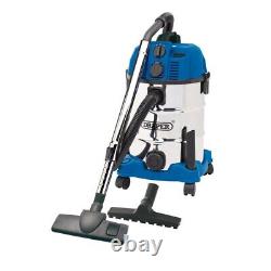 Draper Wet and Dry Vacuum Cleaner Stainless Steel Valeting 30L 1600W 230V 20529
