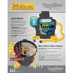 Dustless Technologies 3-in-1 HEPA Filter Wet Dry Vacuum Portable Cleaner Car Vac