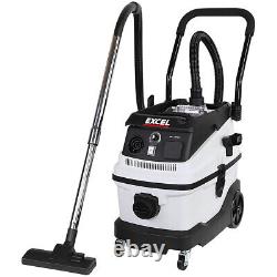 Excel 30L Dust Extractor Wet & Dry Vacuum Cleaner Water Dirt Blower HEPA 240V