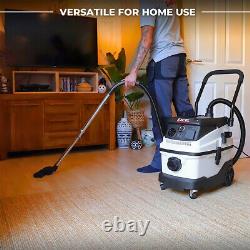 Excel 30L Dust Extractor Wet & Dry Vacuum Cleaner Water Dirt Blower HEPA 240V