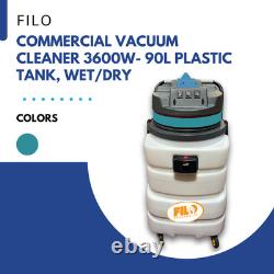 Filo Commercial & Industrial Vacuum Cleaner 90L Wet/Dry 3600W Plastic Tank