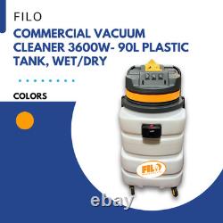 Filo Commercial & Industrial Vacuum Cleaner 90L Wet/Dry 3600W Plastic Tank