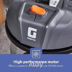 GEEPAS 1400W Vacuum Cleaner Wet and Dry Bagless 20L Cylinder Powerful Cleaning