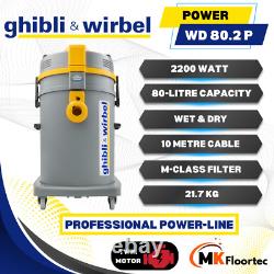 Ghibli & Wirbel Power WD 80.2 P Wet & Dry Professional Vacuum Cleaner 80-Litre