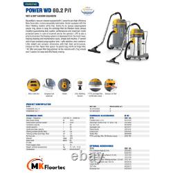 Ghibli & Wirbel Power WD 80.2 P Wet & Dry Professional Vacuum Cleaner 80-Litre