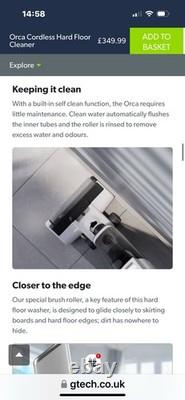 Gtech Orca Cordless Hard Floor Vacuum Cleaner WD01 Wet and Dry, Black/White