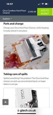 Gtech Orca Cordless Hard Floor Vacuum Cleaner WD01 Wet and Dry, Black/White