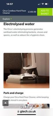 Gtech Orca Cordless Hard Floor Vacuum Cleaner WD01 Wet and Dry, Black/White