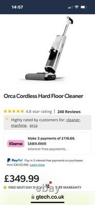 Gtech Orca Cordless Hard Floor Vacuum Cleaner WD01 Wet and Dry, Black/White