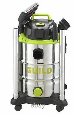 Guild 30L Wet & Dry Canister Vacuum Cleaner With Power Take Off 1500W