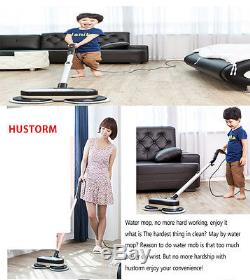 HUSTORM HS3000 (wet dry pad 4PCS) Dual Spin wet dry Water Cleaner Mop Electrical