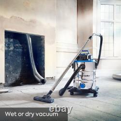 Heavy-Duty 30L Wet & Dry Cleaner with Power Take-Off 1500W Motor & Attachments