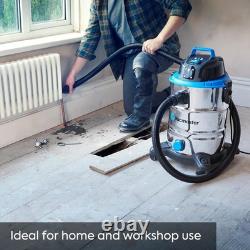 Heavy-Duty 30L Wet & Dry Cleaner with Power Take-Off 1500W Motor & Attachments