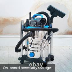 Heavy-Duty 30L Wet & Dry Cleaner with Power Take-Off 1500W Motor & Attachments