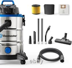 Heavy-Duty 30L Wet & Dry Cleaner with Power Take-Off 1500W Motor & Attachments