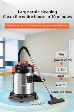 Heavy Duty Wet & Dry Vacuum Cleaner Strong 20 Litre 1200w Black + Hose & Tools