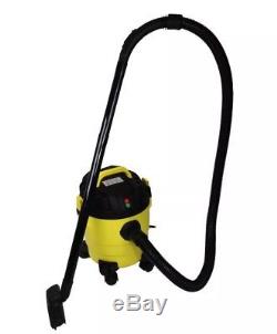 Heavy Duty Wet & Dry Vacuum Cleaner Wheeled 10 Litre 1000W Yellow + Hose & Tools