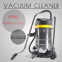 High-capacity 80L Wet Dry Vacuum Cleaner Industrial Shop Vac 3000W