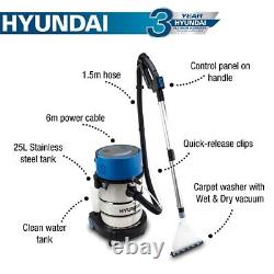 Hyundai 1200W 2-in-1 Wet & Dry Vacuum and Upholstery and Carpet Cleaner