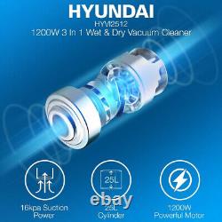 Hyundai HYVI2512 3-in-1 25L Wet/Dry Vacuum Cleaner 1200W 230V