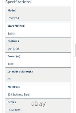 Hyundai HYVI3014 1400W 3 IN 1 Wet & Dry Electric Vacuum Cleaner NEW in Box